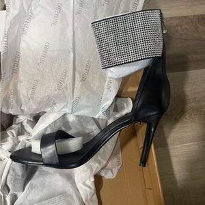 CARLKARIDA Black and Silver Women's Heels